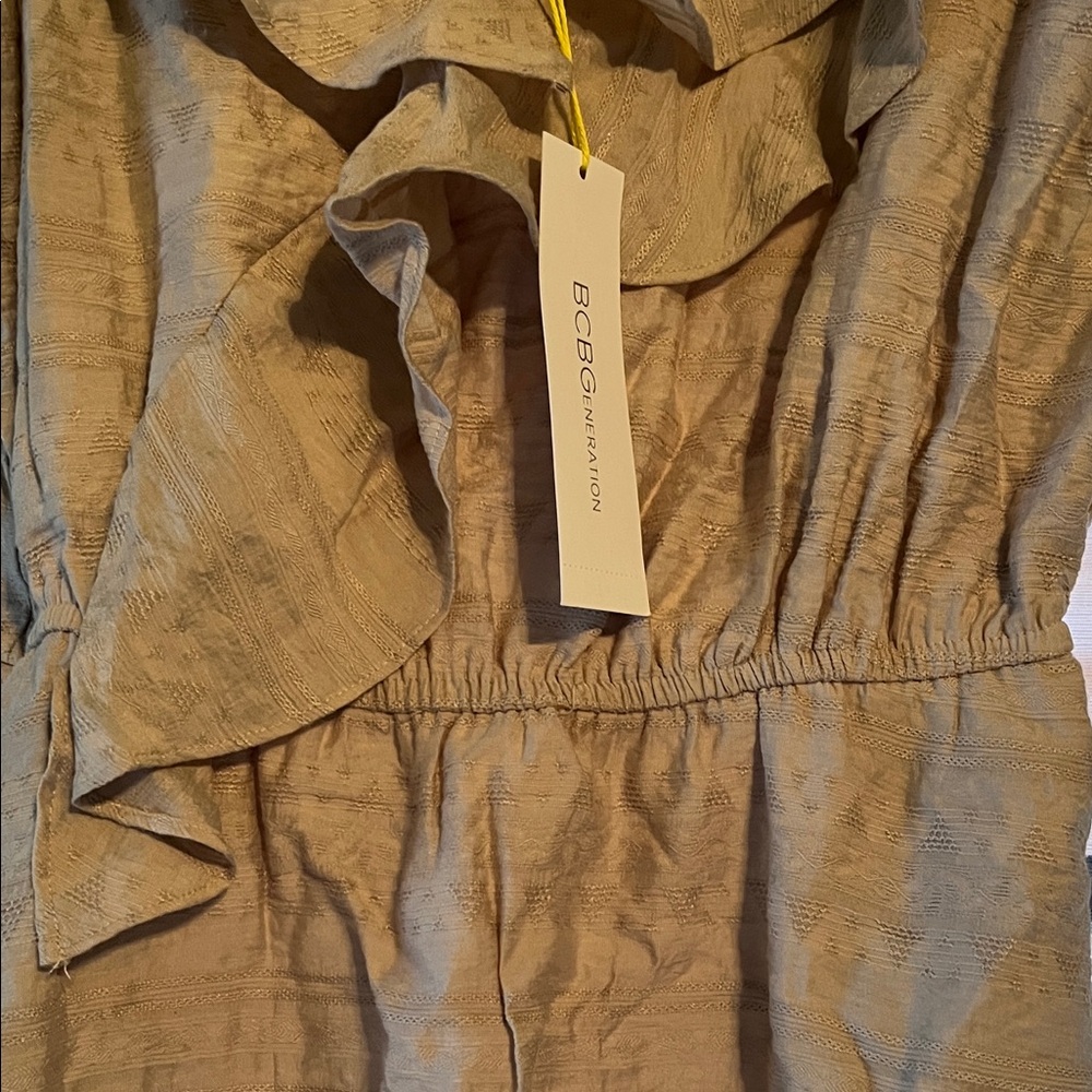 BCBGeneration beige Ruffle Mini Dress - Picture 6 of 7